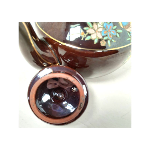 Vintage Teapot, Hand-Painted, Occupied Japan, 1945-1952, Bird Design - Picture 8 of 14